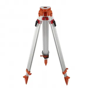Aluminum Survey Tripod with 5/8"-11 Threaded Flat Head, Adjustable Legs, Heavy Duty Construction for Auto Level, Various Levels, Theodolites