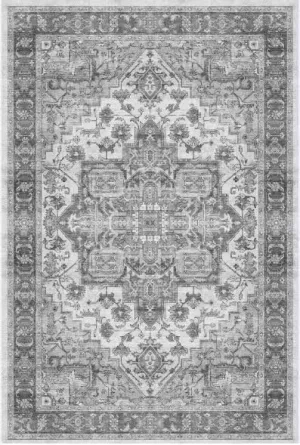 Area Rug for Living Room, 9x12 Machine Washable Vintage Rug Carpet for Bedroom Dinning Room, Distressed Area Rug Indoor Non Slip No Pile, Grey