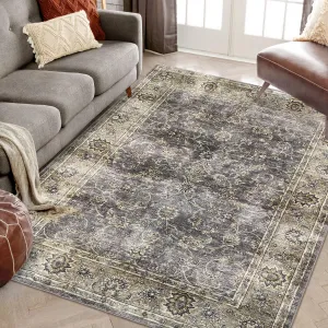 Area Rug Floral Washable Carpet Vintage Soft Rugs