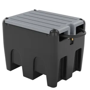 Portable Fuel Tank, 58 Gallon Diesel & Gasoline Transfer Tank With 12V Electric Pump, 10 GPM Flow Rate, 13ft Hose, Auto Fueling Nozzle , Fuel Transfer Tank for Easy Transportation, Black