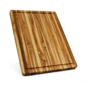 20 x 15 Inch Large Teak Cutting Board - Extra Large Wooden Cutting Board With Juice Groove - Reversible Butcher Block Cutting Board for Meat and Veggies
