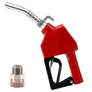 Automatic Fuel Nozzle, 3/4" NPT Inlet Thread & 13/16" Spout, 16 GPM Max Flow Rate, Auto Shut Off, Aluminum & PVC Gas Pump Handle with 360° Swivel for Gasoline Diesel Biodiesel Refilling