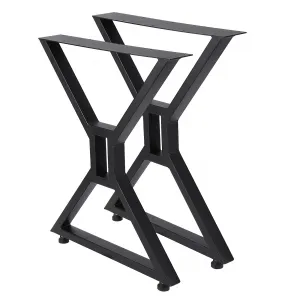 Metal Table Legs 28"x124" - Heavy Duty, Black Industrial Rustic Design, for Dining, Coffee, Writing, and Garden Tables (2PCS)