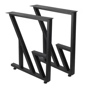 Metal Table Legs 28"x124" - Heavy Duty, Black Industrial Rustic Design, for Dining, Coffee, Writing, and Garden Tables (2PCS)