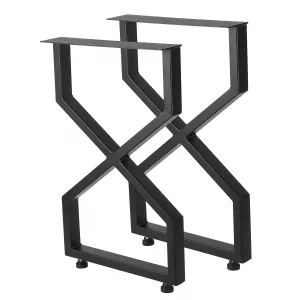 Metal Table Legs Heavy Duty Desk Legs, DIY Industrial Furniture Dining Legs, Modern Cast Iron Coffee Table Bench Legs, Set of 2