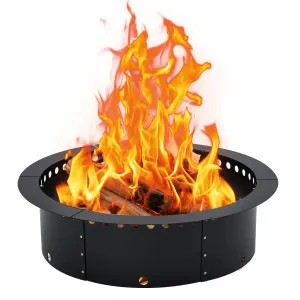 Fire Pit Ring Liner, 36 Inch Outer/30 inch Round Fire Pit Insert Liner, Rings Outside Wood Burning DIY Campfire Ring Above Ground or In-Ground for Outdoor