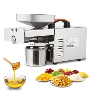 900W Electric Oil Press Machine - Automatic Cold & Hot Oil Extractor with 340 Stainless Steel, Perfect for Pressing Peanut, Sesame Seeds, Walnut, Almond, Pumpkin, and Rapeseed