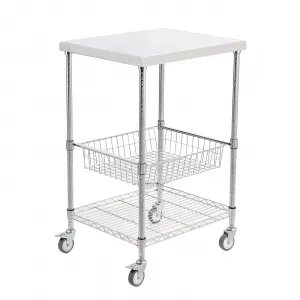 3 Tiers Wire Rolling Cart