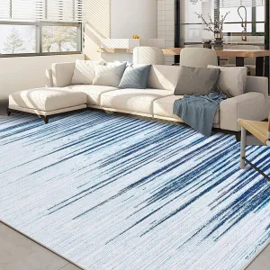 Washable 9x12 Modern Geometric Rug - Non-Slip, Soft Polyester - Stain Resistant, Versatile for Living Room, Bedroom, Office
