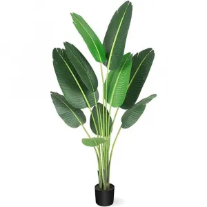6ft Artificial Plants Indoor - Premium Simulated Silk Fabric, No Maintenance Required, Adjustable Branches, Realistic Look, Easy to Assemble - Ideal DéCor for Home or Office