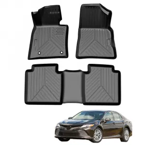 2018-2024 Camry FWD TPE Mats, 1st & 2nd Row, All-Weather, Black