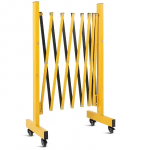 Metal Expandable Barricade Gate Outdoor, 11FT Folding Safety Barrier Gate, Portable Traffic Barricade Fence