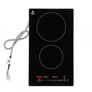 Burner Electric Cooktop - 12" 3000W Ceramic Glass Radiant Electric Stovetop Built-in Stove Top, Ceramic Glass Radiant Stovetop, Kid Safety Lock, Timer, 240V,BLACK