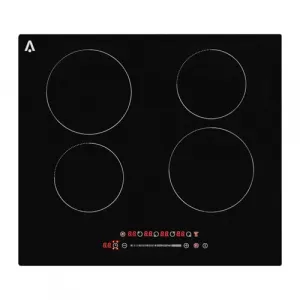 Burner Electric Cooktop - 23" 6000W Ceramic Glass Radiant Electric Stovetop Built-in Stove Top, Ceramic Glass Radiant Stovetop, Kid Safety Lock, Timer, 220-240V,BLACK