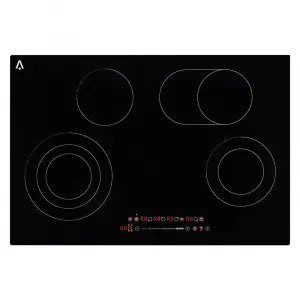 Burner Electric Cooktop - 35.4" 8800W/240V, Ceramic Glass Radiant Electric Stovetop Built-In Stove Top, Ceramic Glass Radiant Stovetop, Timer, Kid Safety Lock, BLACK