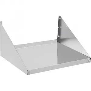 Commercial Heavy Duty Metal Appliance Wall Mount Floating Shelving for Restaurants, Kitchens, Bars, Homes, and Hotels, 24" x 24" Stainless Steel Microwave Shelf