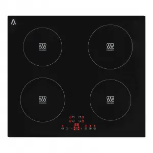 4 Burner Electric Cooktop - 23.2" 7400W Ceramic Glass Radiant Electric Stovetop Built-In Stove Top, Ceramic Glass Radiant Stovetop, Kid Safety Lock, Timer, 240V,Black