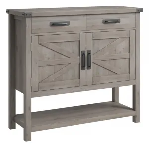 Farmhouse Entryway Table, Console Table with 2-Door Cabinet & 2 Drawers, Coffee Bar Cabinet, Sofa Tables Buffet Sideboard for Kitchen, Hallway, Dining, Living Room-Grey