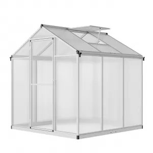 Greenhouse 6.25x6 Ft Quick-Assembly Aerospace Aluminum & Polycarbonate Patio Garden White