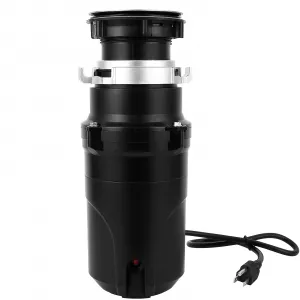 Garbage Disposal 1/2 Hp, Continuous Feed Noise Insulation Food Waste Disposal, Stainless Steel 3 Stage Grinding, With Dishwasher Connection, Splash Guard, Elbow, for Kitchen Sink, Black