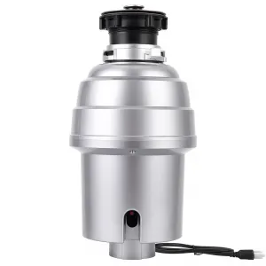 Garbage Disposal 3/4 Hp, Continuous Feed Noise Insulation Food Waste Disposal, Stainless Steel 4 Stage Grinding, With Dishwasher Connection, Splash Guard, Elbow, for Kitchen Sink, Silver