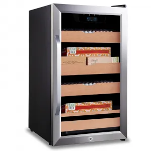 120L Electric Cigar Humidor, 850 Capacity Temperature & Humidity Control Cigar Cabinet Cooler Humidor, Electronic Humidor Cabinet Cooler with Spanish Cedar Wood Drawer, Lock