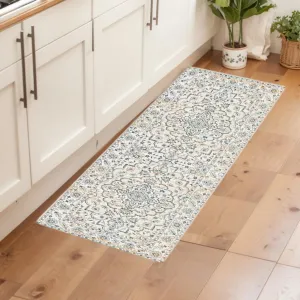 2x6 Ft Boho Area Rugs, Modern Machine Washable Floral Rug for Living Room Bedroom, Ultra Thin Low Pile, Multicolor