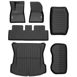 2020-2023 Tesla Model 3 TPE Floor Mats, TPE,1st & 2nd Row