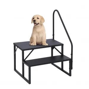 RV 2 Steps with Handrail, Hot Tub Steps Metal, Portable Stairs Steps for RV, Mobile Home Stairs, Ground-Pool for Indoor & Outdoor