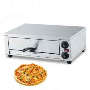 16" Commercial Pizza Oven -1300W Countertop Stainless Steel, with Grilling Rack & Crumb Tray, for Restaurant/Home Use