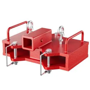 2 inch Forklift Trailer Hitch Receiver for Dual Pallet Forks, 6500 lbs Towing Capacity Forklift Tow Hitch Attachment Adapter for 2'' Class III & IV