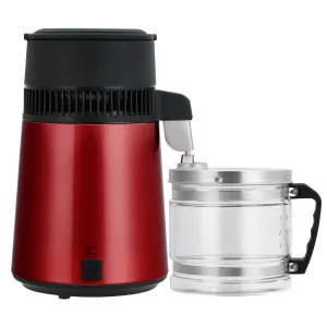 4L Water Distiller Stainless Steel Countertop Distilled Water Maker for Home Red Efficient Purification