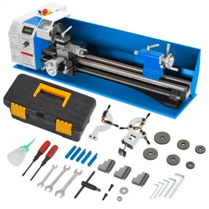 Mini Metal Lathe 9"x30" Benchtop, 1100W Variable Speed, Sturdy Iron, Accurate 3-Jaw Chuck, Digital Display