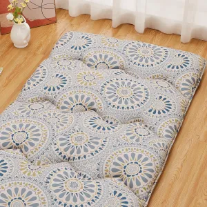 Floral Pattern Japanese Futon Mattress for Adults, Twin Size Futon Mattress for Guest Room Kids Room, Sleeping Mattress for Floor Roll Up Camping Mattress