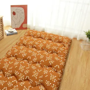 Floral Pattern Japanese Futon Mattress for Adults, Twin Size Futon Mattress for Guest Room Kids Room, Sleeping Mattress for Floor Roll Up Camping Mattress