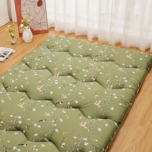 Floral Pattern Japanese Futon Mattress for Adults, Twin Size Futon Mattress for Guest Room Kids Room, Sleeping Mattress for Floor Roll Up Camping Mattress