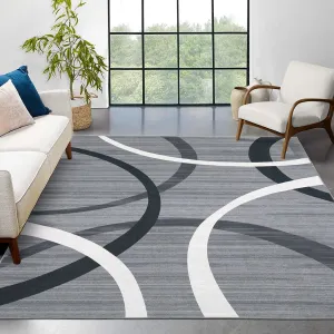 9x12 Rugs Washable Area Rug 9x12 Large Grey Rug Modern Rugs Geometric Rug Abstract Area Rug Easy-Cleaning Non Shedding, Farmhouse Bed Room Living Room Dining Room Soft Accent Rug Home Decor