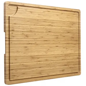 24"x18" Large Cutting Board, Bamboo Wood Cutting Board for Kitchen with Handles and Juice Groove, Reversible Chopping Board for Meat, Cheese Board Charcuterie Serving Tray