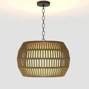 Handwoven Paper Rattan Pendant Light,Bohemia Lampshade Woven Chandelier Dome Farmrhouse Lighting,Hanging Light for Kitchen Bar Bedroom Cafe Living Room with Lining,Chandelier Over Table