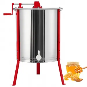 Manual Honey Extractor 2/4 Frames Stainless Steel Adjustable Legs Transparent Lid Honeycomb Drum Spinner for Beekeepers and Apiaries