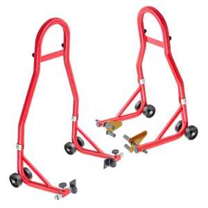 Motorcycle Stand Lift - 900lbs Front & Rear Combo Universal Motorcycle Stands | Compatible With Most Yamaha Honda Kawasaki Suzuki BMW Motorcycles
