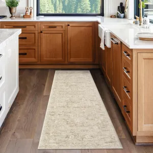 Washable Runner Rug 2x6 Runners Entryway Rug Floral Non Slip Kitchen Rugs Bathroom Rugs Taupe Bedroom Rug Throw Rugs Soft Stain Resistant Carpet for Laundry Hallway 2'x6' Taupe