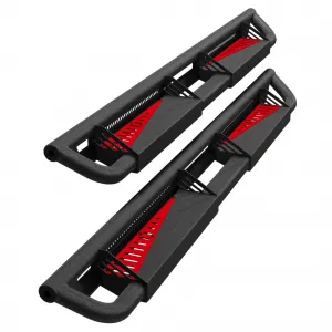 Running Boards Compatible with Toyota Tacoma Double Cab 2005-2023 with Paintable Step Plates,Powder Coated Steel Rock Sliders Side Steps Nerf Bar