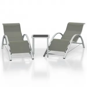 Outdoor Chaise Lounge Chairs Set of 3, Aluminum Patio Loungers with 2 Chairs and Table, Perfect for Poolside, Garden, and Beach - Modern Design Recliners .