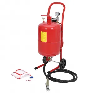 Sand Blaster 5 Gallon, Portable Air Sandblaster 125PSI, High Pressure Air Sandblaster with 6" Wheels, Rust Removal and Special Surface Treatment of Material