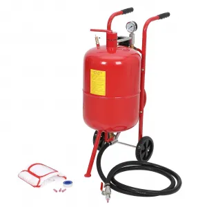 Sand Blaster 10 Gallon, Portable Air Sandblaster 125PSI, High Pressure Air Sandblaster with 6" Wheels, Rust Removal and Special Surface Treatment of Material