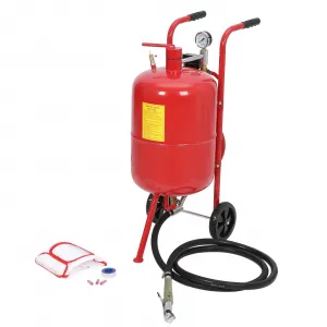 Sand Blaster 20 Gallon, Portable Air Sandblaster 125PSI, High Pressure Air Sandblaster with 6" Wheels, Rust Removal and Special Surface Treatment of Material