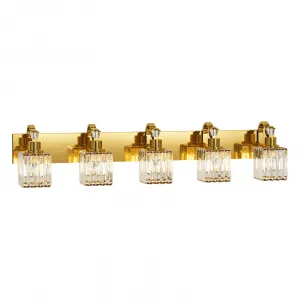 Modern Crystal Bathroom Vanity Lights Gold Bathroom Light Fixtures Crystal Vanity Shower Lights Over Mirror, Mirror Glass Crystal Bathroom Vanity Lighting Fixtures, Square Shade