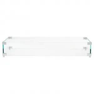 Fire Pit Wind Guard,41.8*11.1*4.1Inch Glass Wind Guard, Rectangular Glass Shield, 0.3" Thick Fire Table, Clear Tempered Glass Flame Guard, Fire Pit Glass Wind Guard for Propane, Gas, Outdoor