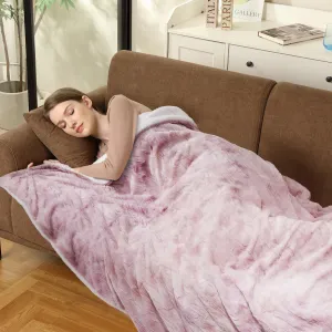 Electric Heated Blanket Full, Soft Tufted Electric Blanket, Machine Washable Thicken Velvet Heating Blanket with 5 Fast Heating Levels and 10 Hour Auto-Off, 72"x84", Pink